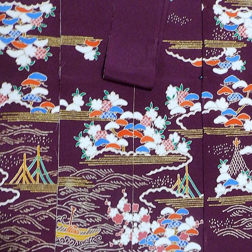 染めたミニチュア着物